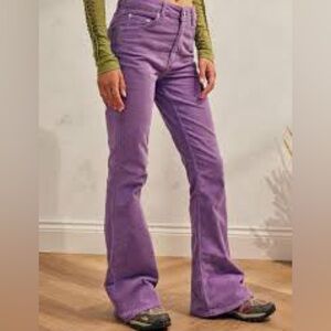 Free People Purple Corduroy Bellbottoms Size 27